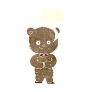cartoon teddy bear with speech bubble N68