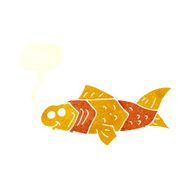 cartoon funny fish with speech bubble N15