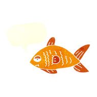 cartoon funny fish with speech bubble N16