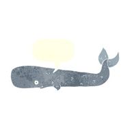 cartoon whale with speech bubble N34