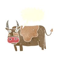 cartoon bull with speech bubble N25