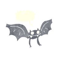 cartoon vampire bat with speech bubble N13