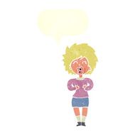 cartoon screaming woman with speech bubble N10