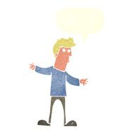 cartoon curious man with speech bubble N63