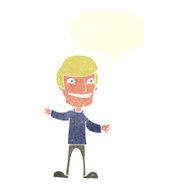 cartoon grinning man with speech bubble N81