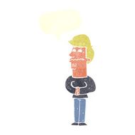 cartoon nervous man with speech bubble N125