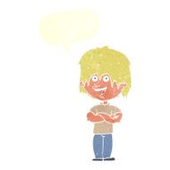 cartoon happy man with speech bubble N419