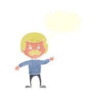 cartoon dad waving with speech bubble N10