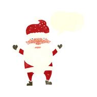 cartoon grumpy santa with speech bubble N10