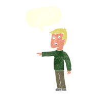 cartoon pointing man with speech bubble N77