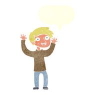 cartoon happy man with speech bubble N421