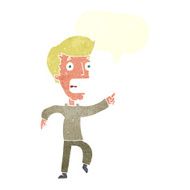 cartoon terrified man with speech bubble N198