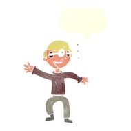 cartoon amazed boy with speech bubble N15