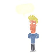cartoon bored man with speech bubble N38