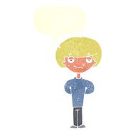 cartoon happy man with speech bubble N423