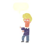 cartoon man gesturing wildly with speech bubble N10