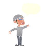 cartoon security guy with speech bubble N10