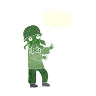 cartoon monster man with speech bubble N10