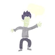 cartoon happy vampire man with speech bubble N28