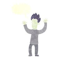 cartoon happy vampire man with speech bubble N29