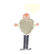 cartoon bearded old man with speech bubble N37
