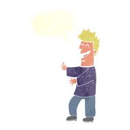 cartoon laughing man with speech bubble N19