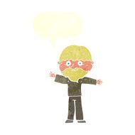 cartoon happy man with beard speech bubble N37