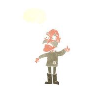 cartoon angry old man in patched clothing with speech bubble N10