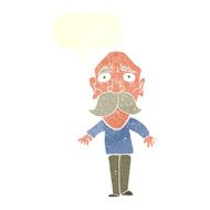 cartoon sad old man with speech bubble N19