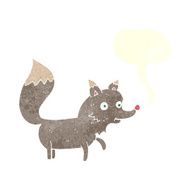 cartoon wolf cub with speech bubble N11