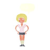 cartoon woman with hands on hips speech bubble N197
