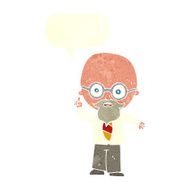 cartoon professor with speech bubble N9