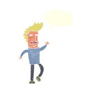 cartoon loudmouth man with speech bubble N6