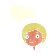 Cartoon happy boy with speech bubble N217