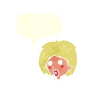 cartoon woman looking with speech bubble N10
