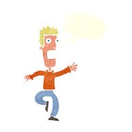 cartoon shrieking man with speech bubble N10