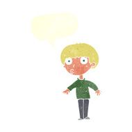 cartoon surprised boy with speech bubble N28