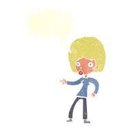 cartoon woman pointing with speech bubble N198