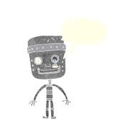 cartoon funny robot with speech bubble N76