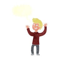 cartoon happy man with speech bubble N424