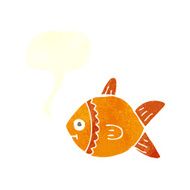 cartoon fish with speech bubble N79