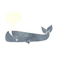 cartoon whale with speech bubble N35