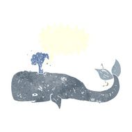 cartoon whale with speech bubble N36