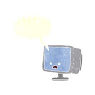 cartoon computer screen with speech bubble N9