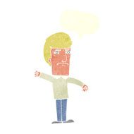 cartoon angry man with speech bubble N79