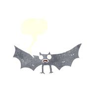 cartoon bat with speech bubble N20