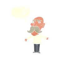 cartoon angry old man with speech bubble N130