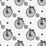 Vector seamless pattern with retro bikes