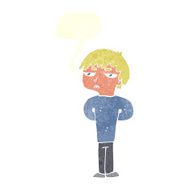 cartoon antisocial boy with speech bubble N10