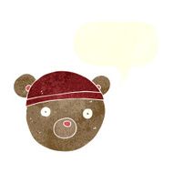 cartoon teddy bear hat with speech bubble N2